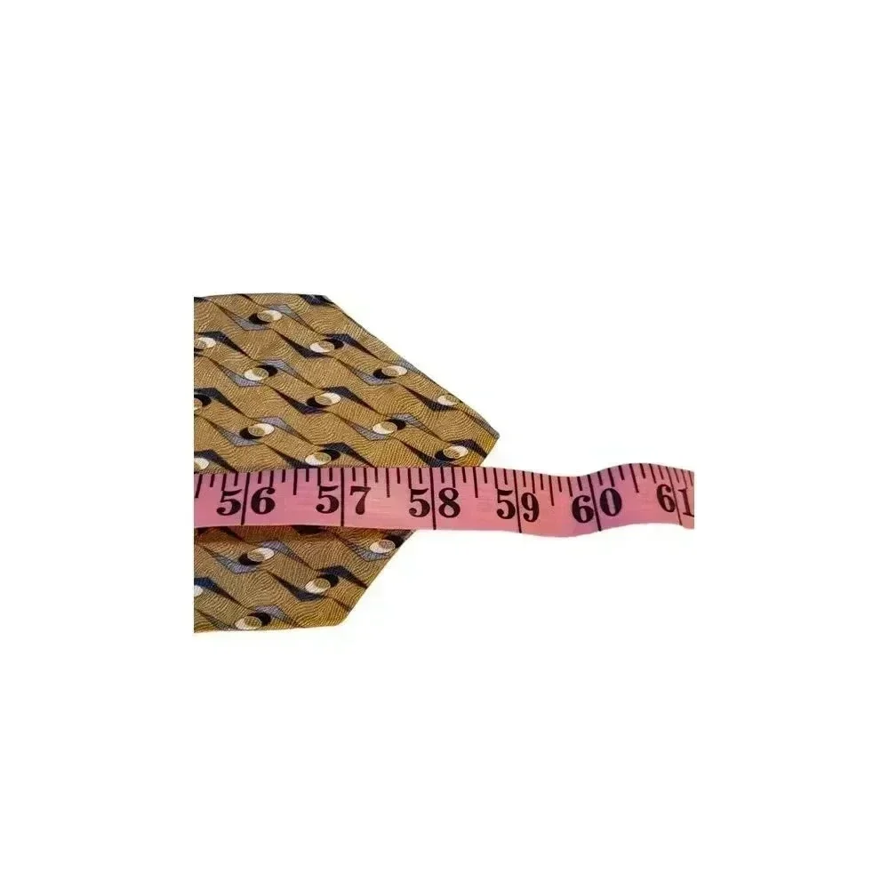 Palatina Luxury Neck Tie 100% Imported Silk Made In USA Gold Pattern Church Work